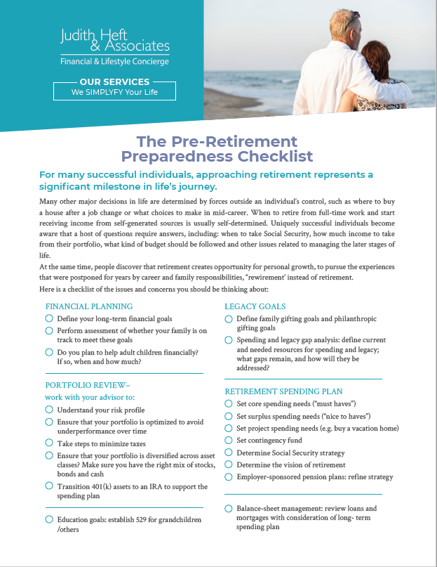 JHA Pre-Retirement Checklist