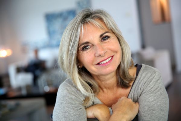 Portrait of attractive and serene mature woman